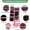 Kids Full-Length Mirror Jewelry Cabinet & Vanity w/ Storage Drawers & Organizer, Freestanding 46in Armoire for Birthday/Christmas Gifts - 4 of 4