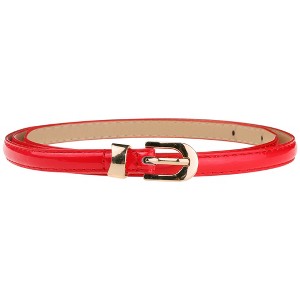 Elerevyo Women Skinny PU Leather Waist Belts with Gold Metal Buckle for Dress Jeans 1 Pc - 1 of 4