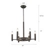 Chloe Lighting Ironclad Industrial-Style 6 Light Rubbed Bronze Ceiling Pendant 20" Wide - 4 of 4
