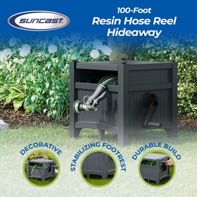 Cyberspace Grey Resin Manual Hand Crank Garden Hose Reel