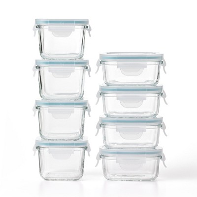 CZUMJJ 5 oz Square Glass Food Storage Containers Set of 24, Small  Containers with Locking Lids, Airtight Glass Food Jars for Food Portion,  Snacks 
