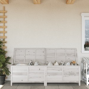 vidaXL Patio Storage Box White 78.1 in.x19.7 in.x22.2 in. Solid Wood Fir - 1 of 4
