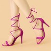 Allegra K Women's Solid Open Toe Lace Up Stiletto Sandals - 2 of 4