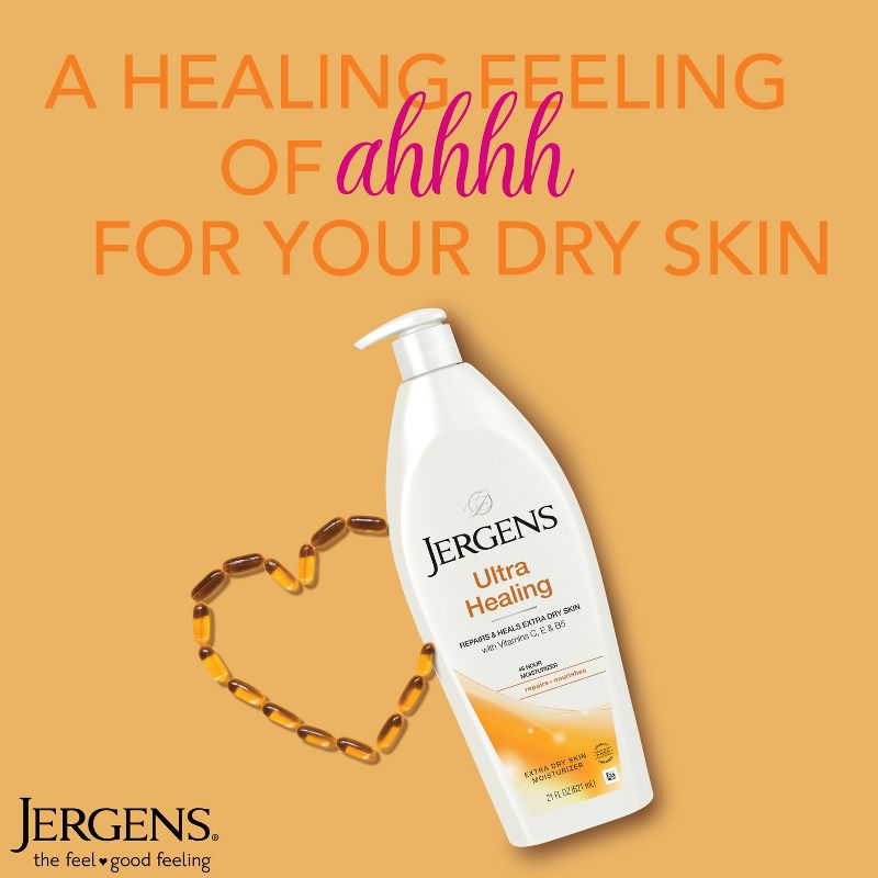 Jergens Ultra Healing Hand and Body Lotion, Dry Skin Moisturizer with Vitamins C, E, and B5, 4 of 17