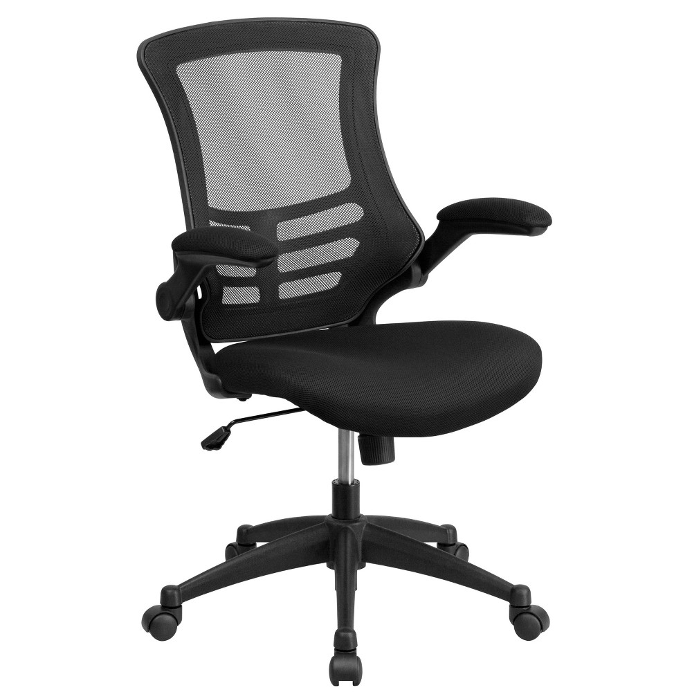 Flash Furniture Mid-Back Mesh Swivel Task Chair with Mesh Padded Seat and Flip-Up Arms