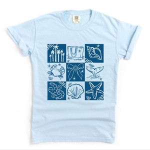 Simply Sage Market Nautical Chart Blue Garment Dyed Tee - 1 of 4