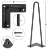 Aoibox 16 Inch Metal Hairpin Table Legs with Rubber Floor Protectors Black Set of 4 for DIY Furniture Projects - 2 of 4
