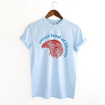 Simply Sage Market Women's Sweet Land Of Liberty Eagle Short Sleeve Garment Dyed Tee