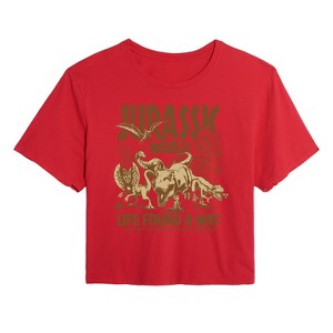 Women's - Jurassic Park - Jurassic World 65 Million Years In The Making Cropped Graphic T-Shirt - 1 of 3