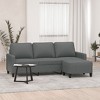 vidaXL 3-Seater Couch Sofa and Footstool Set - Dark Gray Fabric, Plywood/Metal Frame, Thick Padded Comfort for Living Room or Office - 2 of 4