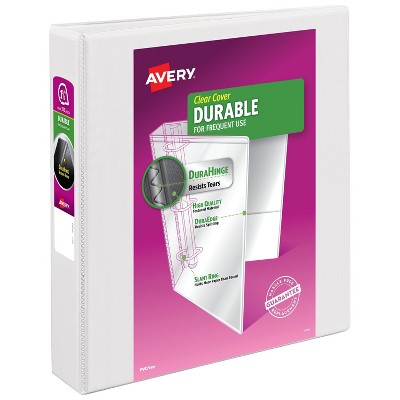 Avery 375 Sheet 1.5" Durable View Ring Binder White