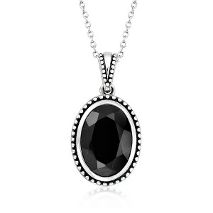 Ross-Simons Onyx Pendant Necklace in Sterling Silver Size 18 - 1 of 3