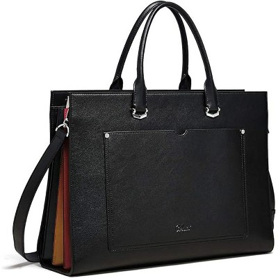 CLUCI Leather Briefcase for Women Laptop 15.6 Inch Professional Business Work Ladies Computer Handbag Shoulder Bag