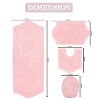 Waterford Collection Tufted Bath Rug, Extra Soft and Absorbent, Non-Slip Bath Mats, Machine Washable bath rugs for Bathroom, 4 Piece Set, Pink - 3 of 4