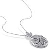 EVERLY JEWELRY | Sterling Silver 1/10 CT TW Diamond Floral Locket Pendant with Chain in Sterling Silver - 4 of 4