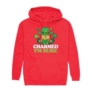 Men's - Garfield - Charmed I'm Sure St. Patrick's Day Graphic Fleece Pullover Hoodie - 1 of 4