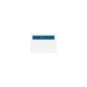 Box Partners "Packing List Enclosed" Envelopes 4 1/2" x 6" Blue 1000/Case PL488 - 1 of 1
