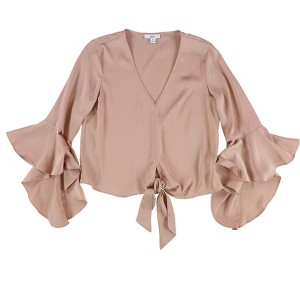 bar III Womens Tie-Front Knit Blouse - 1 of 2