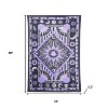 HomeRoots 80" X 56" Purple Black And White Mandala Cotton Hanging Tapestry - 3 of 3