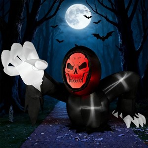 Joyfy 8 FT Halloween Inflatable Outdoor Decoration, Gaint Scary Grim Reaper Inflatable with LEDs for Halloween Party Outdoor Yard Lawn Garden Decor - 1 of 4