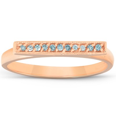Pompeii3 1/10CT Bar Diamond Ring 14K Rose Gold