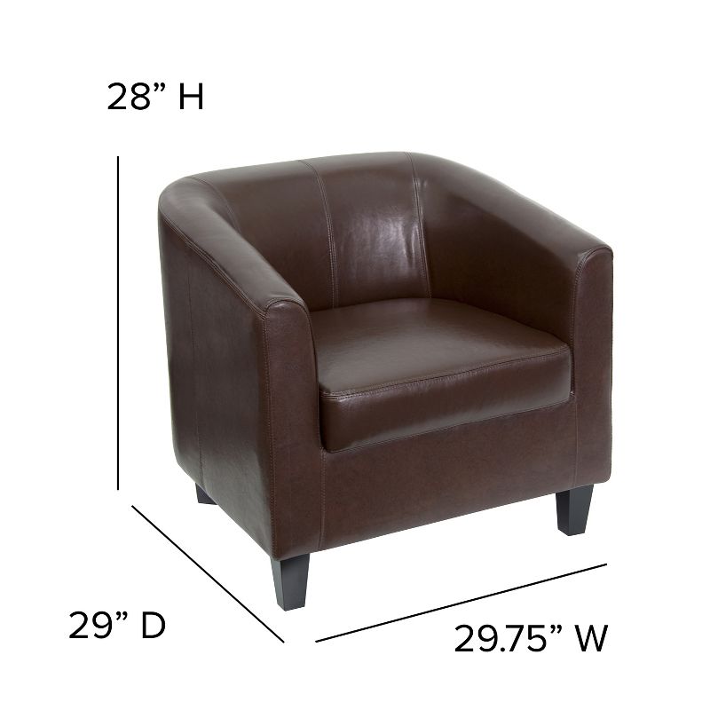 Flash Furniture LeatherSoft Lounge Chair with Sloping Arms, 4 of 11