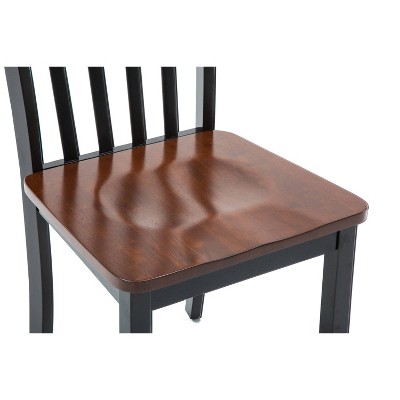 Black and Cherry Wood Transitional Side Chair Set