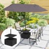 Outsunny Patio Umbrella Base with Table Tray, Heavy Duty Weighted Umbrella Stand with Wheels Handles, 176lbs with Stand Filling - 2 of 4