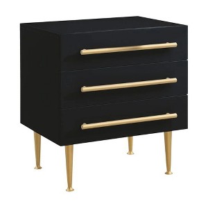Gulches Modern Lacquer Nightstand with 2 Drawers, Wooden Bedside Table for Bedroom Living Room, No Assembly Required - 1 of 4