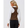 INSPIRE CHIC Women's Contrast Plaid Button Down Sleeveless Vintage Waistcoat - 3 of 4
