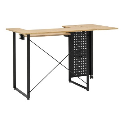 Pivot Sewing Table with Swingout Storage Panel and Adjustable Platform