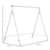 Syemin Patio Accent Chairs, Double Seat Swing Stand, Thick Heavy Duty Metal Stand, Seat Not Included for Lawn and Garden, White, 82.75"*45.25"*68" - 3 of 4