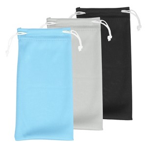 Unique Bargains Microfiber Soft Storage Women Men Eyeglasses Bag 3 Pcs - 1 of 4
