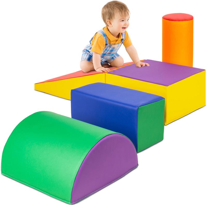Best Choice Products 5-Piece Kids Climb & Crawl Soft Foam Block Playset Structures for Child Development, 1 of 8