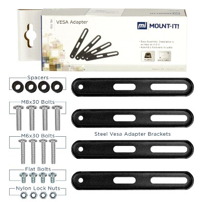 Heavy Gauge Steel Black Fixed Wall Mount Adapter Kit for TVs up to 55"