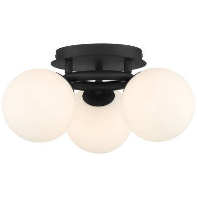Black Glass 3-Light LED Globe Ceiling Fixture