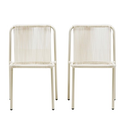 Christopher Knight Home Balfour Outdoor Modern Stackable Rattan and Iron Dining Chair (Set of 2)