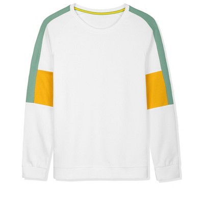 Lars Amadeus Men's Crew Neck Color Block Long Sleeves Pullover Sweatshirt