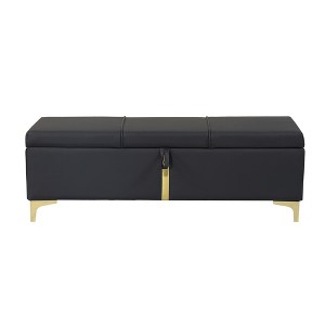 TiramisuBest Velvet Tufted Bedroom Bench, Upholstered Long Window Bench with Bolster, Entryway Bench for Living Room, Violet - 1 of 4