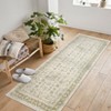 Floral Rug Washable Area Rugs, Non Slip Vintage Boho Stain Resistant Low Pile Carpets for Living Room Dining Room Bedroom Office Hallways Entryway - 2 of 4