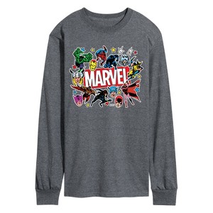Men's - Marvel - Sticker Collage Long Sleeve Graphic T-Shirt - 1 of 4