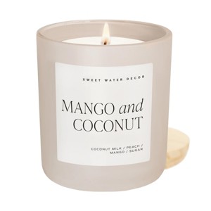 Sweet Water Decor Mango and Coconut 15oz Tan Matte Candle Jar - 1 of 3