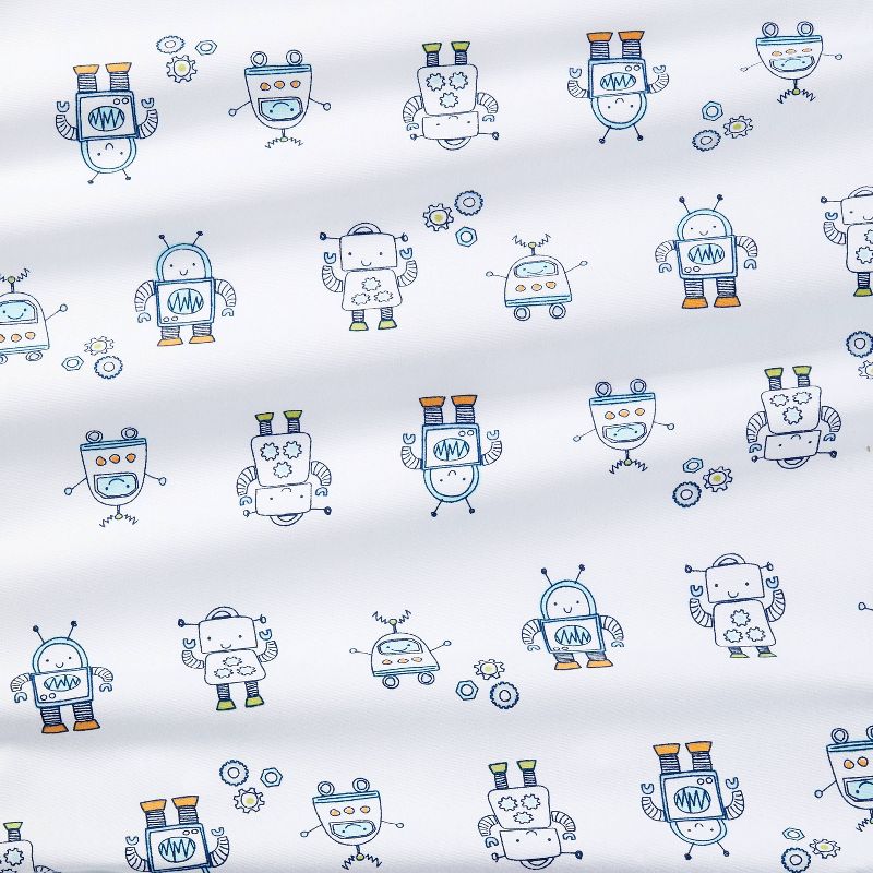 Fitted Crib Sheet Robots - Cloud Island&#8482; Blue, 5 of 7