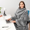 PAVILIA Fluffy Wearable Blanket with Sleeves for Women Men Adults, Fuzzy Warm Plush Snuggle Pocket Sleeved TV Throw - 4 of 4