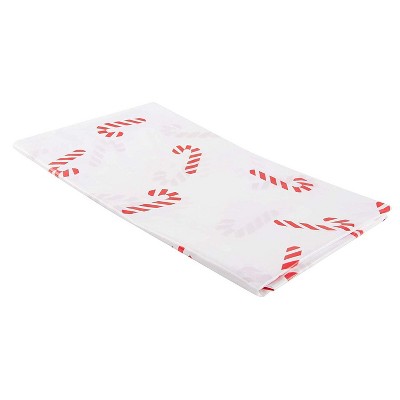 Juvale 6 Pack Candy Cane Plastic Tablecloth for Holiday and Christmas Party (54 x 108 In)