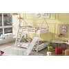 NicBex Twin Over Queen House Loft and Bunk Bed with Climbing Nets and Climbing Ramp,Wood Bunk Bed Frame with Safety Guardrail for Kids Teens - 4 of 4