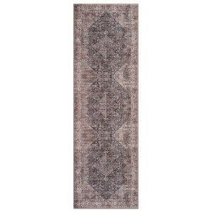 World Rug Gallery Calista Multi Vintage Indoor Rug – Machine Washable Flat Pile with Non-Slip Backing - 1 of 4