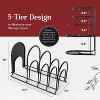 LunaLulinlk 5-Tier Pan Rack Silicone Coated Cookware Organizer for Cast Iron Skillets & Pots, 15.7" Black 2-Pack - 3 of 4