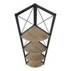 Monarch Specialties Bookshelf Bookcase Etagere Corner 4 Tier 60InchH Office Bedroom Metal Laminate Brown Black Contemporary Modern - 4 of 4