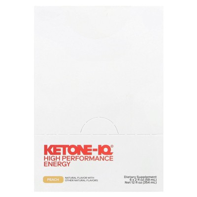 Ketone-IQ High Performance Energy, Peach, 6 Pack, 2 fl oz (59 ml) Each